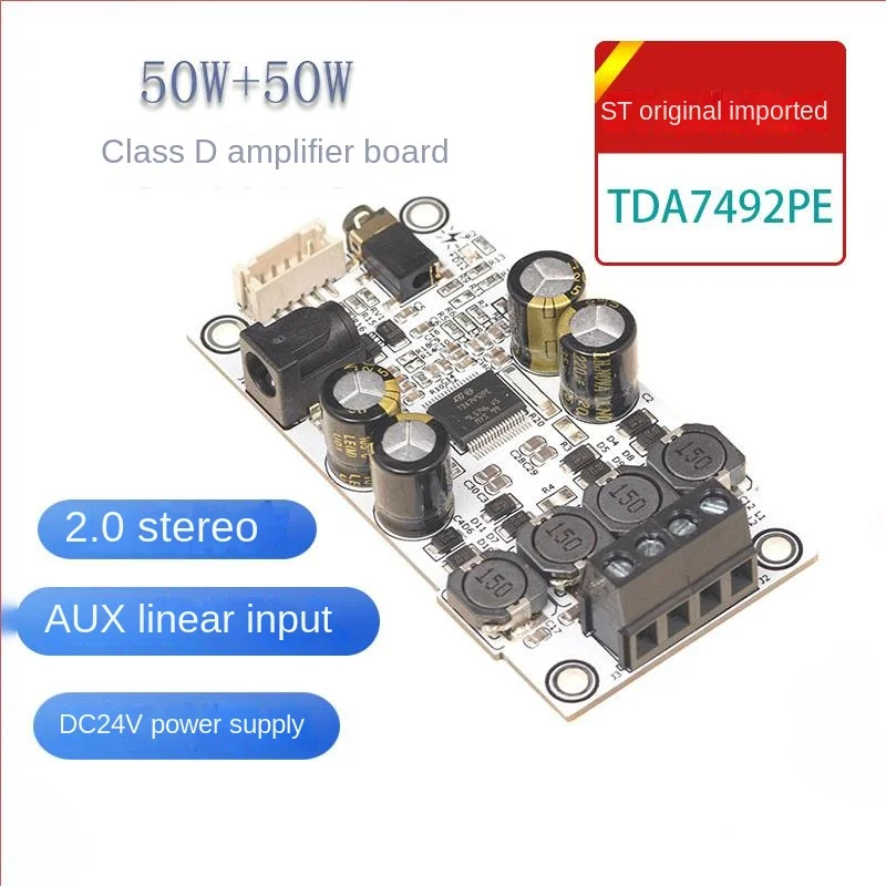 

Модуль питания TDA7492PE, 2x50 Вт, 2,0 стерео, класс D, 3,5 мм, вход 24 В