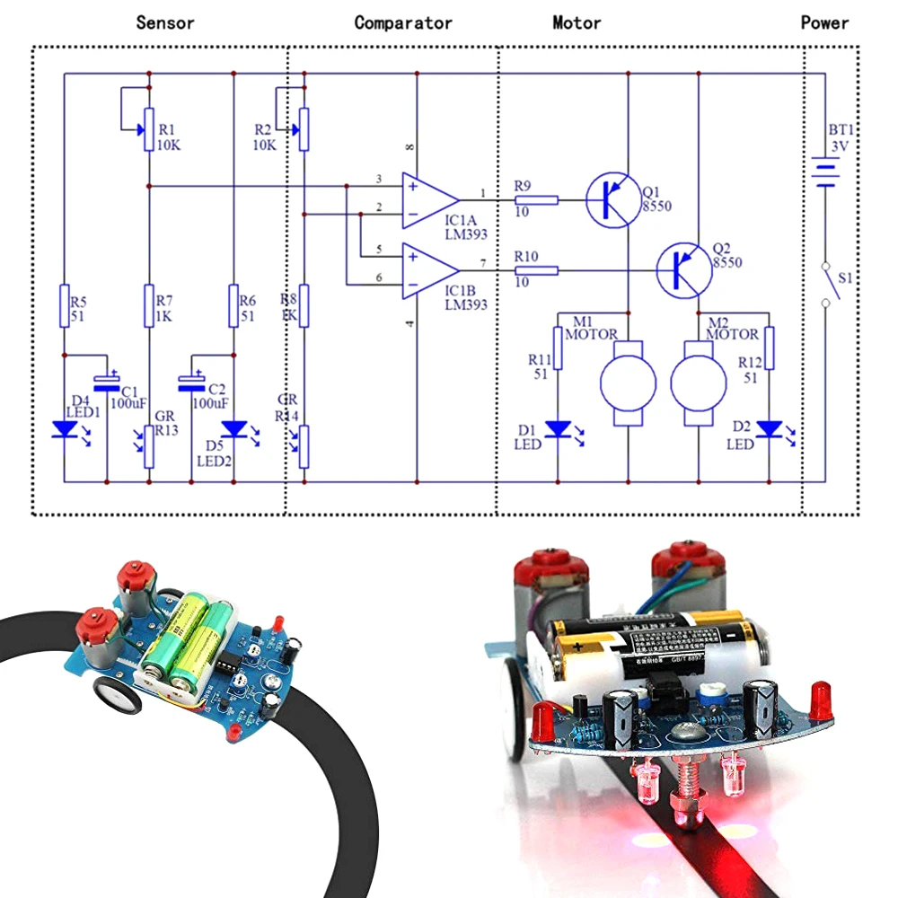 Practice Soldering Learning Electronics Kit Smart Car Project Kits