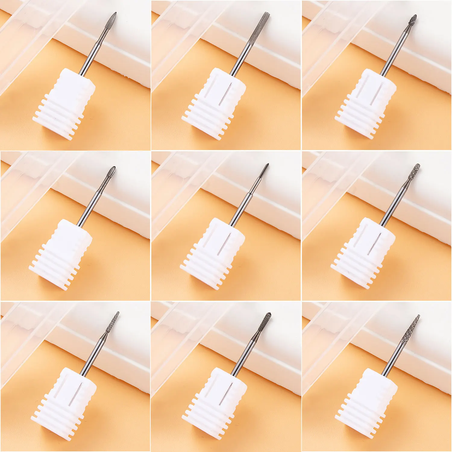 Tungsten Nail Drill Bits Nail Sander Tips for Manicure Pedicure Tornado Flame Bit for Cuticle Remove Professional Nail Tools