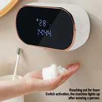 เครื่องจ่ายสบู่อัตโนมัติแบบติดผนัง ความจุขนาดใหญ่ เครื่องจ่ายสบู่เซ็นเซอร์แบบชาร์จไฟได้แบบไม่ต้องสัมผัสพร้อมหน้าจอ LED, สมาร์ทอิเล 4