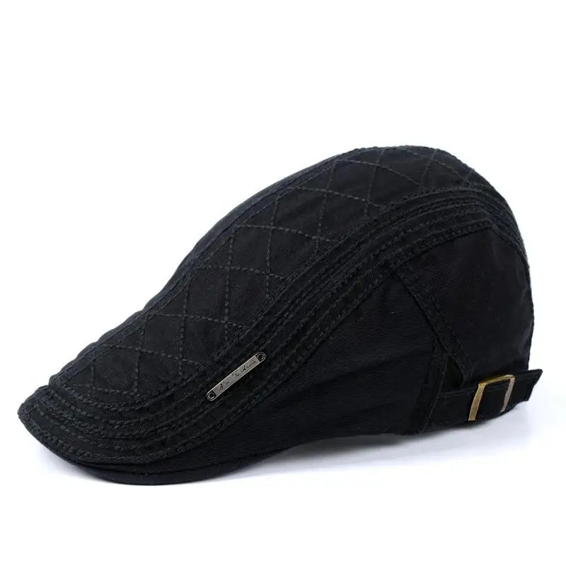 Hot Sale Men's Women Summer Outdoor Sports Flat Cap Casual Cotton Beret Caps Peaked Stylish Hat With Small Metal Tag