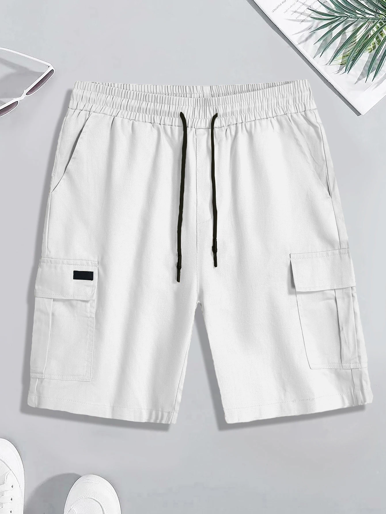 Sommerliche, kurze Herrenhose, modische Arbeitskleidungsshorts, Outdoor-Freizeit-Arbeitshose, Wanderhose, trendiges Lederdesign für Herren – Detail 19