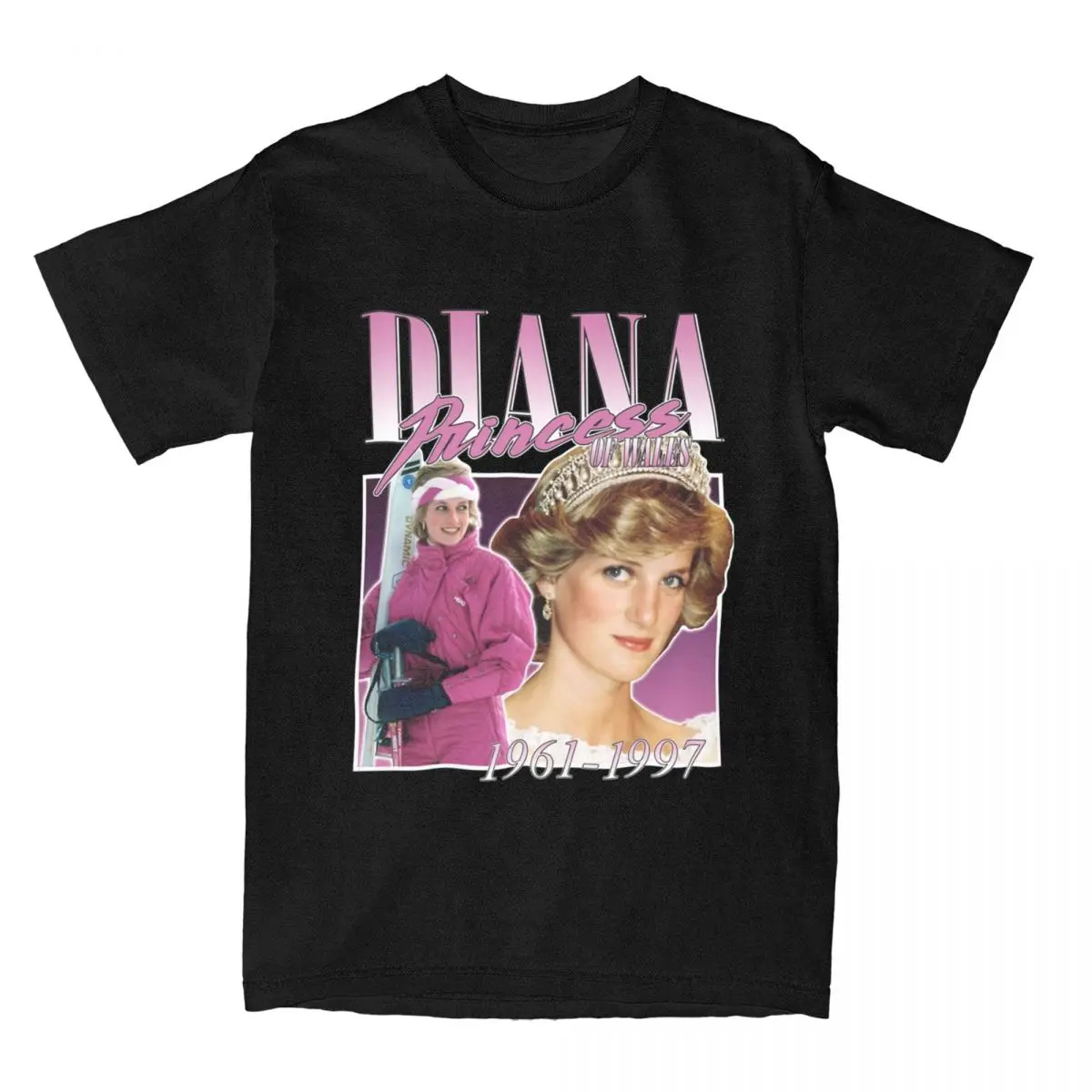 Uomo Donna Diana Princess Pink T Shirt Accessori T-Shirt In Cotone Vestiti Divertente Maglietta Stampata