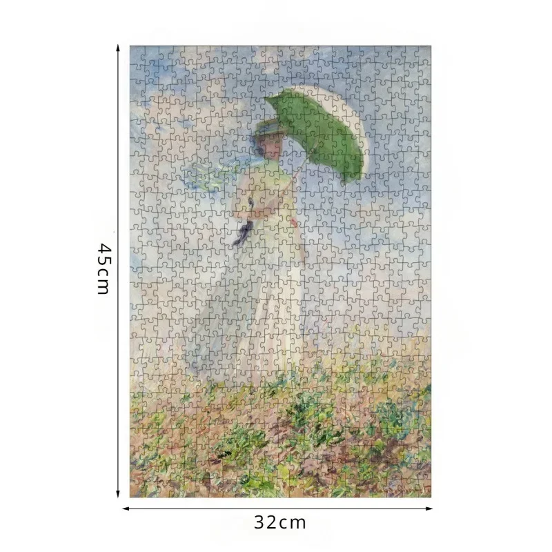 45*32cm Paper Jigsaw Puzzle 350 Pieces Woman with Parasol Monet Adult Stress Relief Children Educational Entertainment Christmas 3