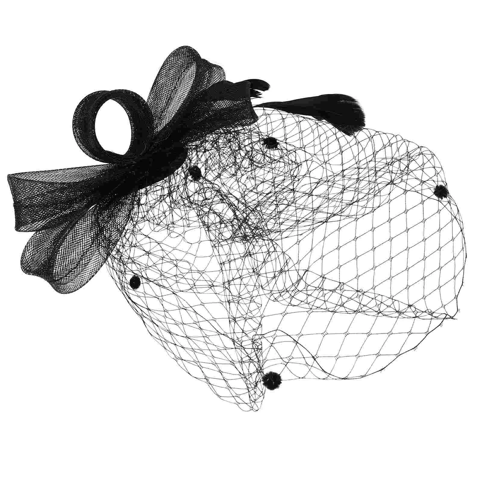 

Bridal Veil Barrettes Fascinator Hat Hair Accessories Tea Hats for Women Mesh Wedding Fascinators