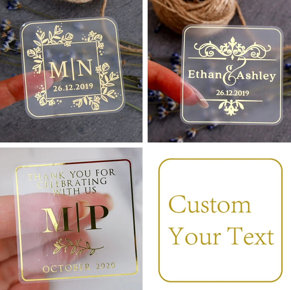 Etiquetas Adhesivas Logo Texto Pegatinas Personalizadas | 500 Hojas Con Tu  Diseño | Para Bodas, Eventos O Negocios | Formato Cuadrado Pegatinas  Brillantes Invitaciones, image size:1000x999