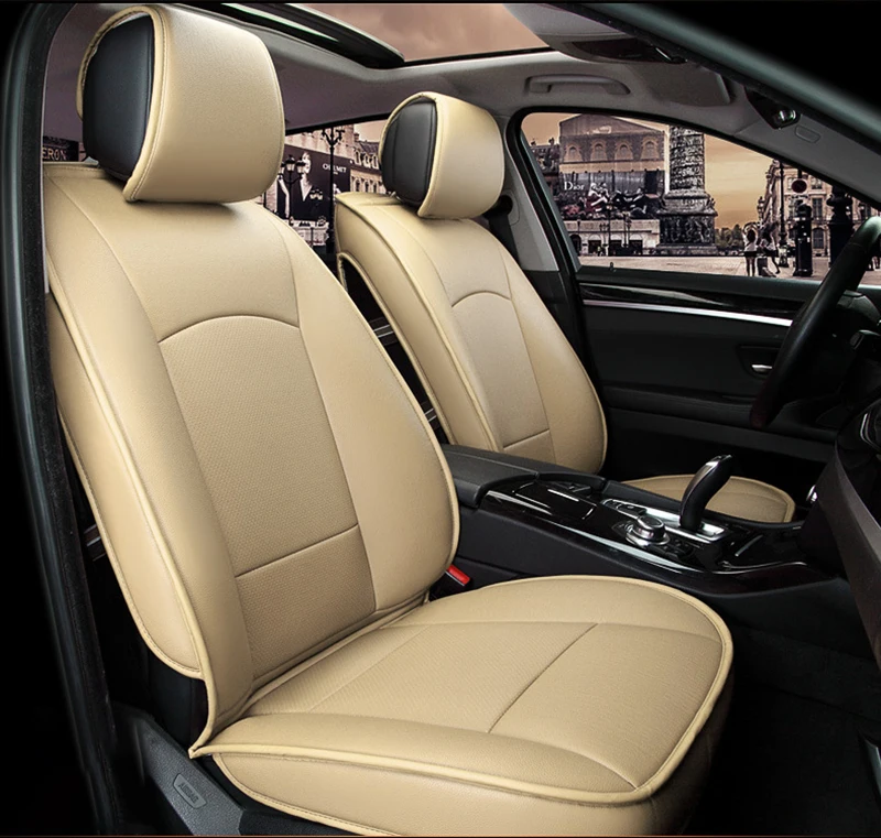Fit Seat Covers Full Set Artificial Leather Pickup Truck Fit for Ford F150 2015 to Front and Back Row Full Coverage