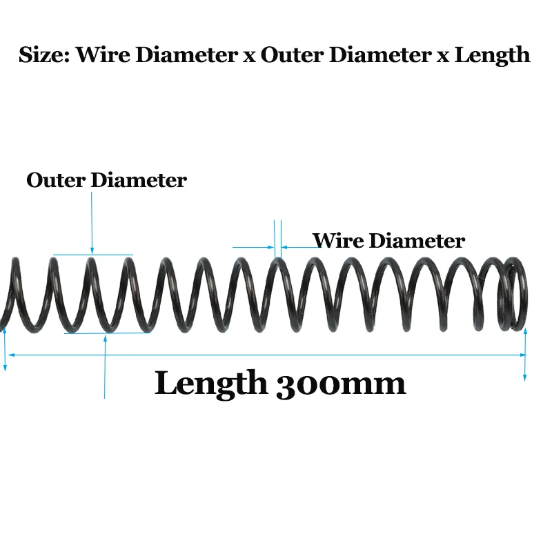 Y-type Compression Springs Steel 0.3-1mm 300mm Length 2pcs