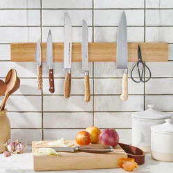 Acacia Wood Magnetic Knife Holder with Extra - Strong Magnet - 16 Inch (16Inch)