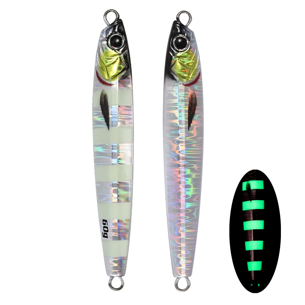 Daiwa Metal Casting Jig Fishing Lure - Zebra Glow Color, 60 Grams