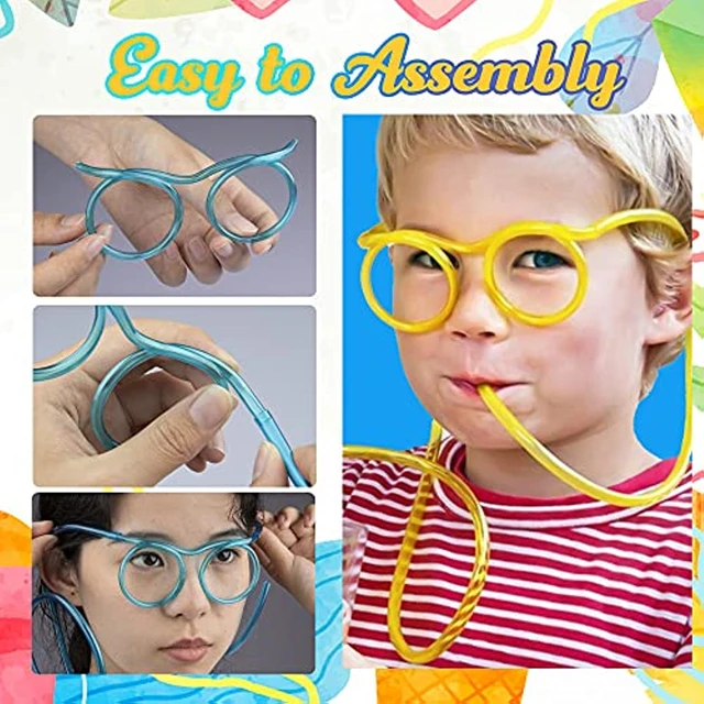 Funny Glasses Straws Creative DIY Drinking Straws Soft Plastic Straw  Children Party Supplies Kids Baby Birthday Party Toys - AliExpress