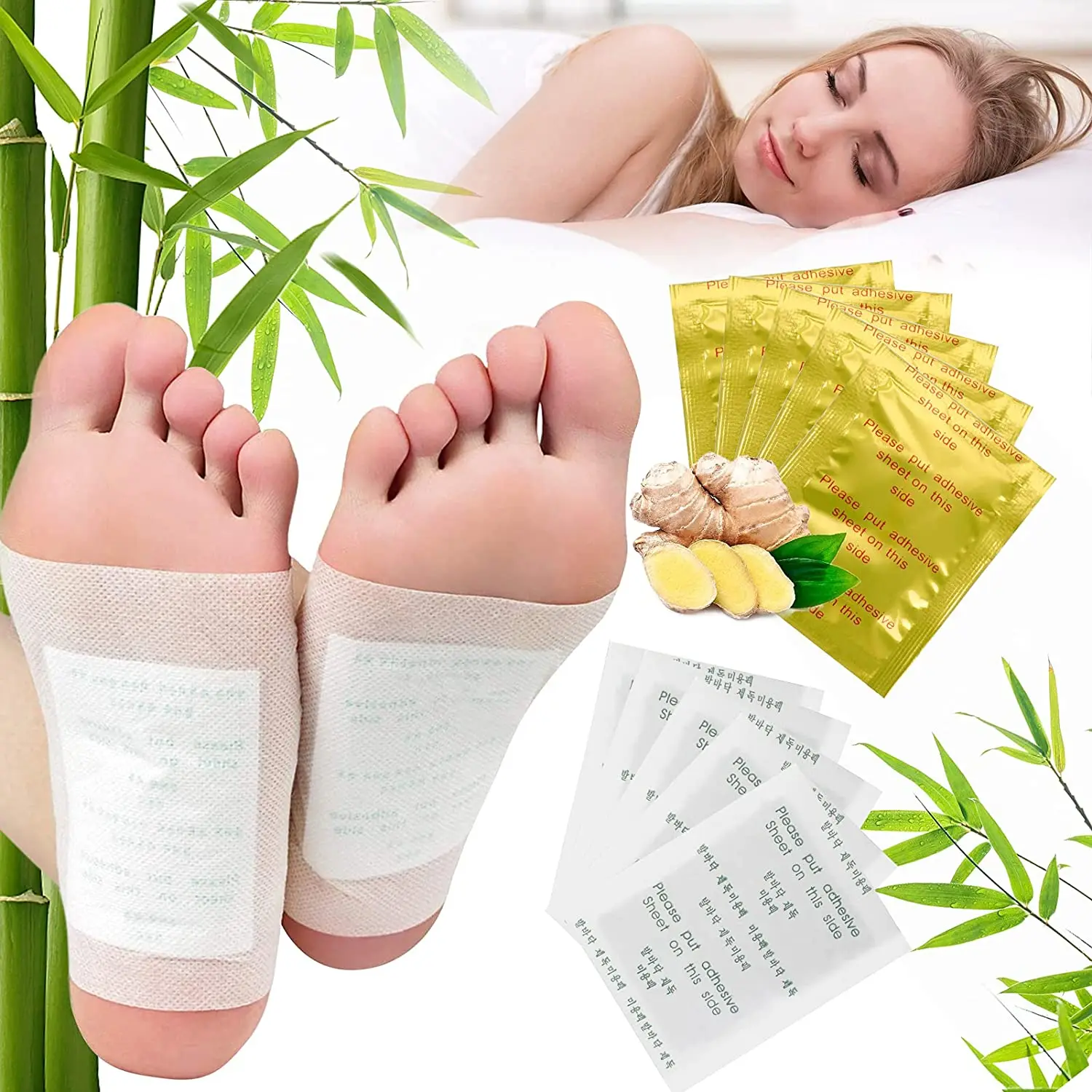 

100PCS Detox Foot Patch Natural Improve Sleep Weight Loss Remove Toxin Relieve Stress Adhersive Pads Women Men Foot Body Care