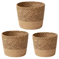 Nordic Style Natural Seagrass Woven Planter Basket Rattan Plant Flower Pot Set Home Decorative Multifunctional Storage Baskets 5