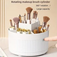 1PC Plastic Holder 360°Rotating Makeup Storage Box Desktop Makeup Organizer Cosmetic Brush Holder Lipstick Eyebrow Pencil Holder 1