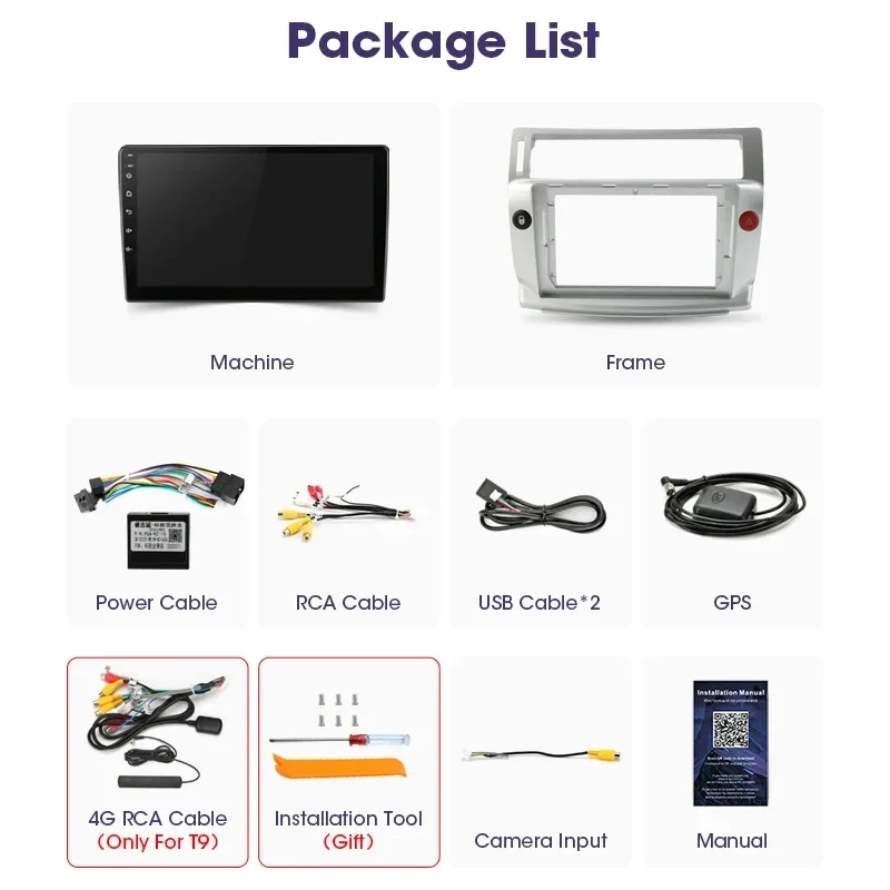 Xintu 4G ȵ̵ 2DIN DSP ڵ  Ƽ̵  ÷̾ Ʈο C4 C-Triomphe C-Quatre 2004-2014 ׺̼ GPS Carplay