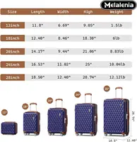 Ensemble de bagages légers et durables Melalenia 7 pièces, serrure TSA, valise de voyage avec sac de sport et trousse de toilette 2