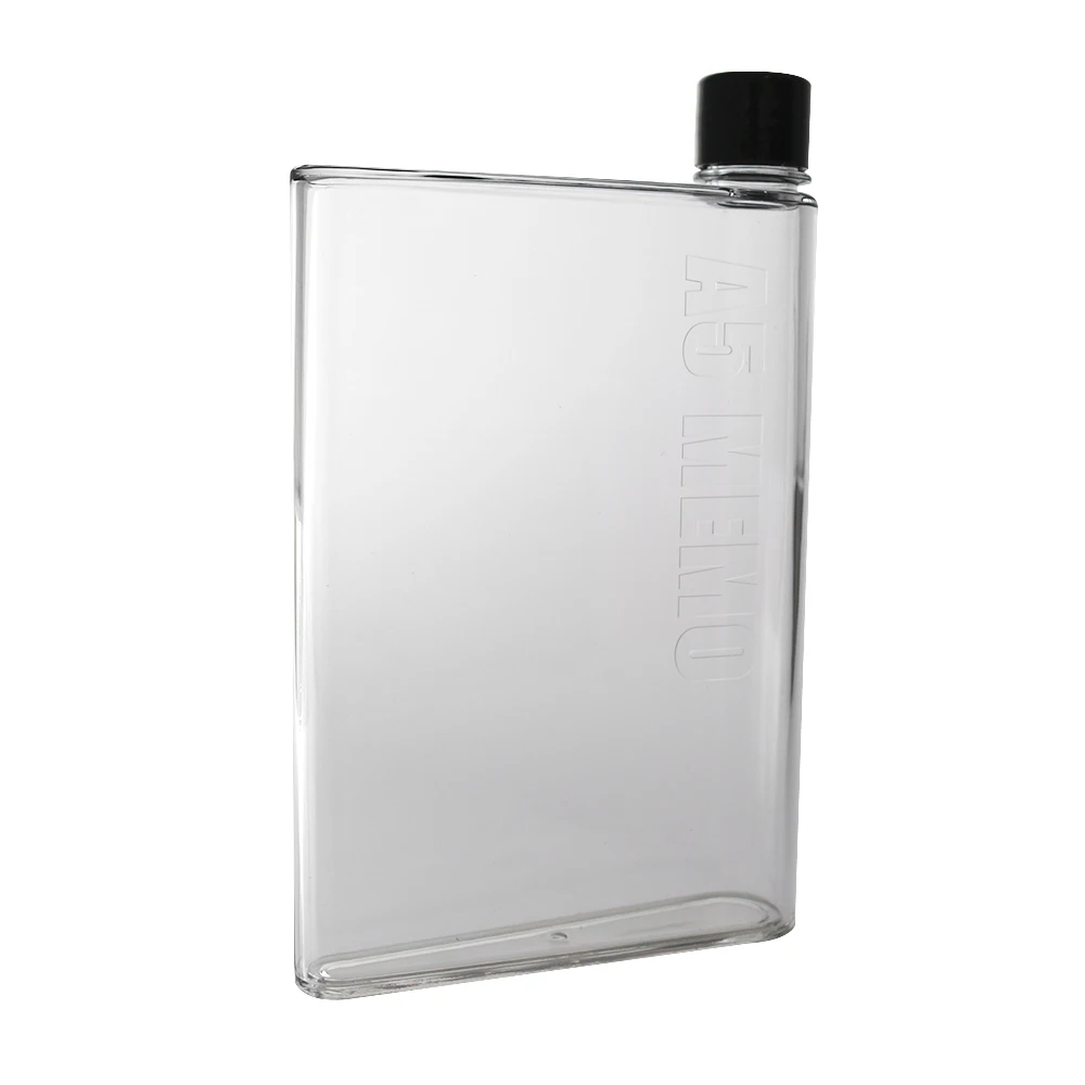 Sports Water Bottle 750ml Flat Outdoor Crystal Transparent Plastic Portable