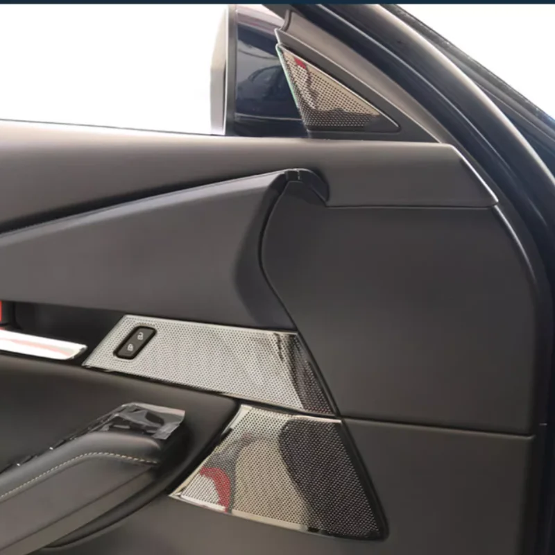 Matte Silver Door Speaker Covers For 2019-2025 Mazda 3 Axela - Stainless Steel Trim Upgrade