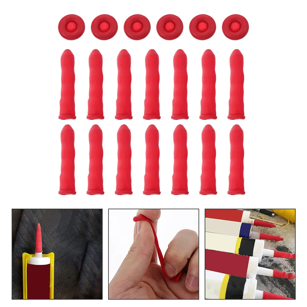 

60 Pcs Protective Agent Nozzle Cover Glass Glue Tip Caps Emulsion Seal Caulking Tubes