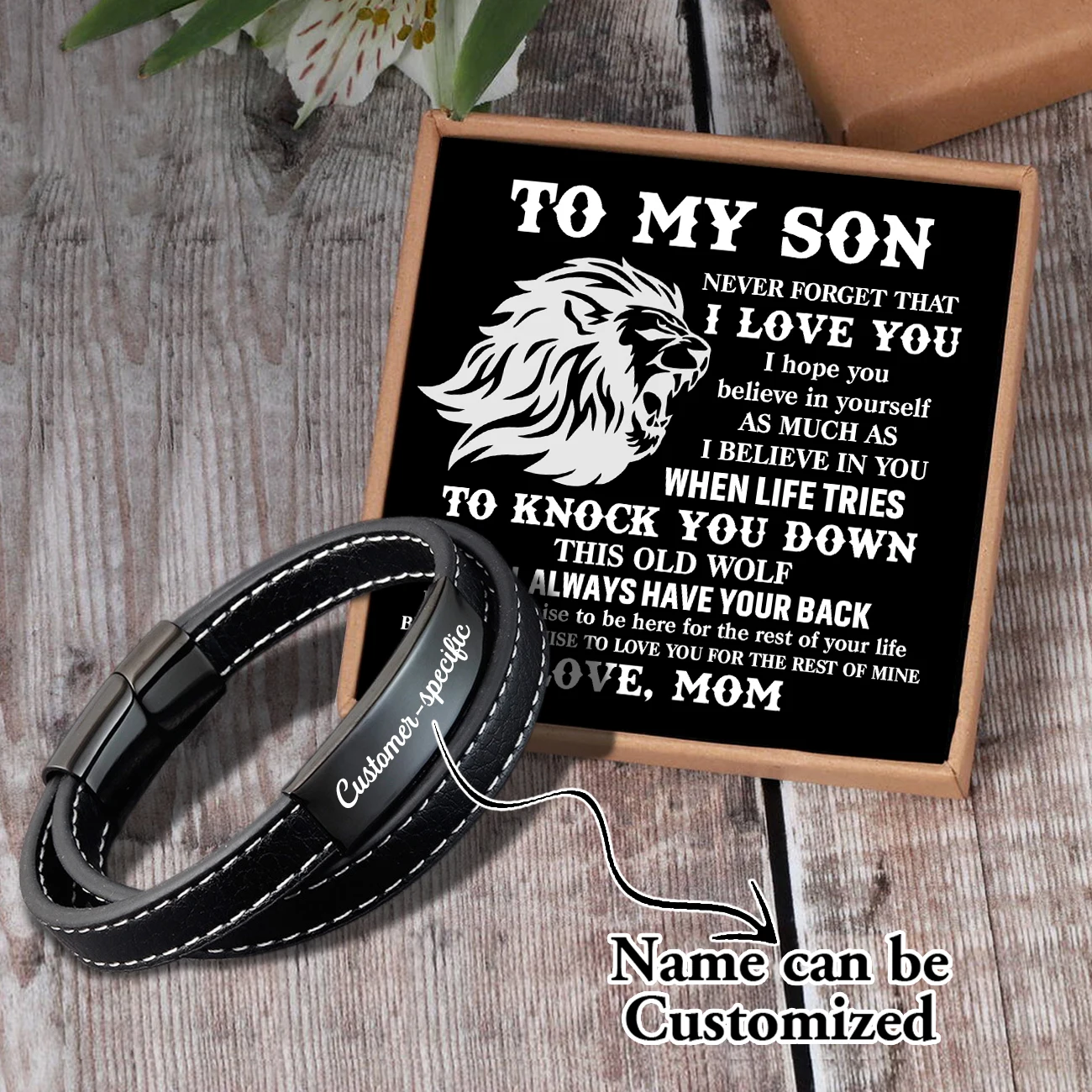 

Sam3051, мужской многослойный Плетеный браслет с надписью «Mom To My сын» с магнитной застежкой