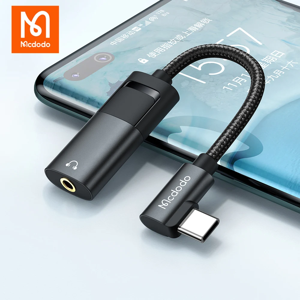

Mcdodo Adapter Type c to 3.5mm Type c 2 In 1 Adapter Audio Phone Charging Cable For Huawei Samsung Tablet PC HiFi Sound Quality