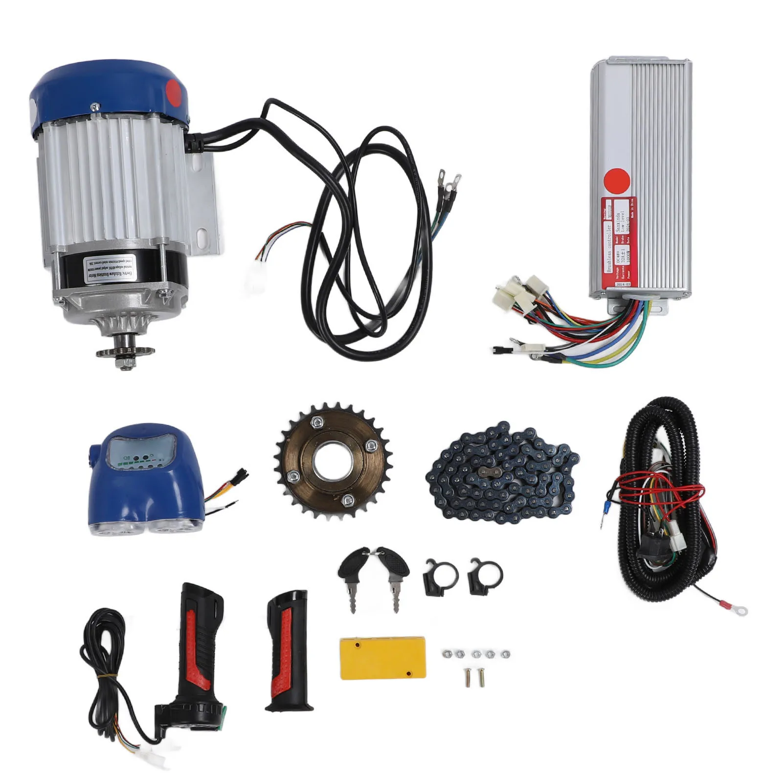 48V 자전거 직류 1000W 전기 브러시리스 모터 키트 저소음 모터 컨트롤러 전조등 스프로킷 체인 트위스트 스로틀