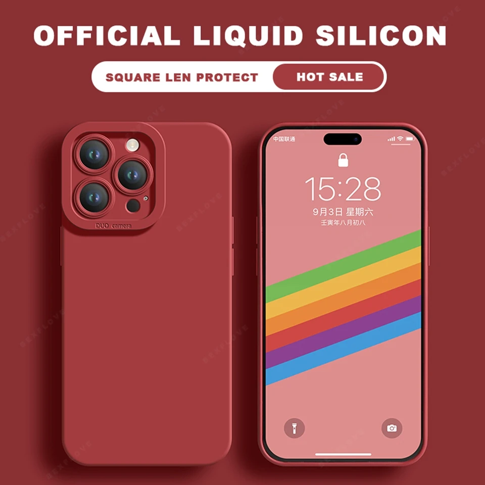 Hand Wrist Strap Liquid Silicone Phone Case with Lanyard - Soft Cover