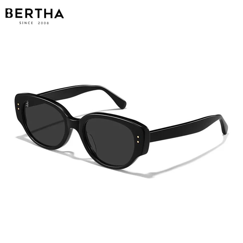 

BERTHA Cat Eye Sunglasses Women's Advanced Sense 2023 New Black White Frame Sunglasses UV Protection Elegance Eyeglass