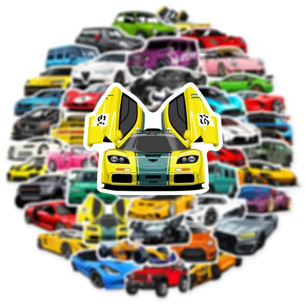 

1 Set Fridge Decals Cool Car Fans Gift No Mark Left Scrapbook Supplies Racing Car Luggage Stickers Sports Car Stickers
