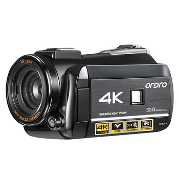 ORDRO AC3 4K videocamera digitale videocamera visione notturna a infrarossi funzione Webcam per YouTube Vlog Video registratore per uso domestico