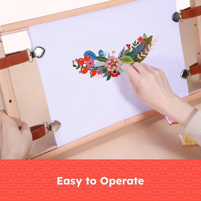 PZHI-Wooden Crossstitch Frame-Needle Point Embroidery Tapestry Scroll Frame-Embroidery Tapestry Quilting Frame For Embroidery