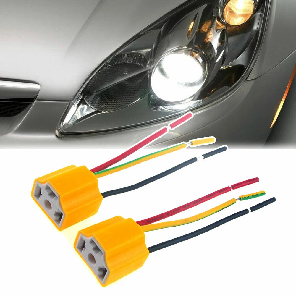 

2pcs H4 9003 HB2 Female Pigtail Headlight Connector Plug Adapter Socket