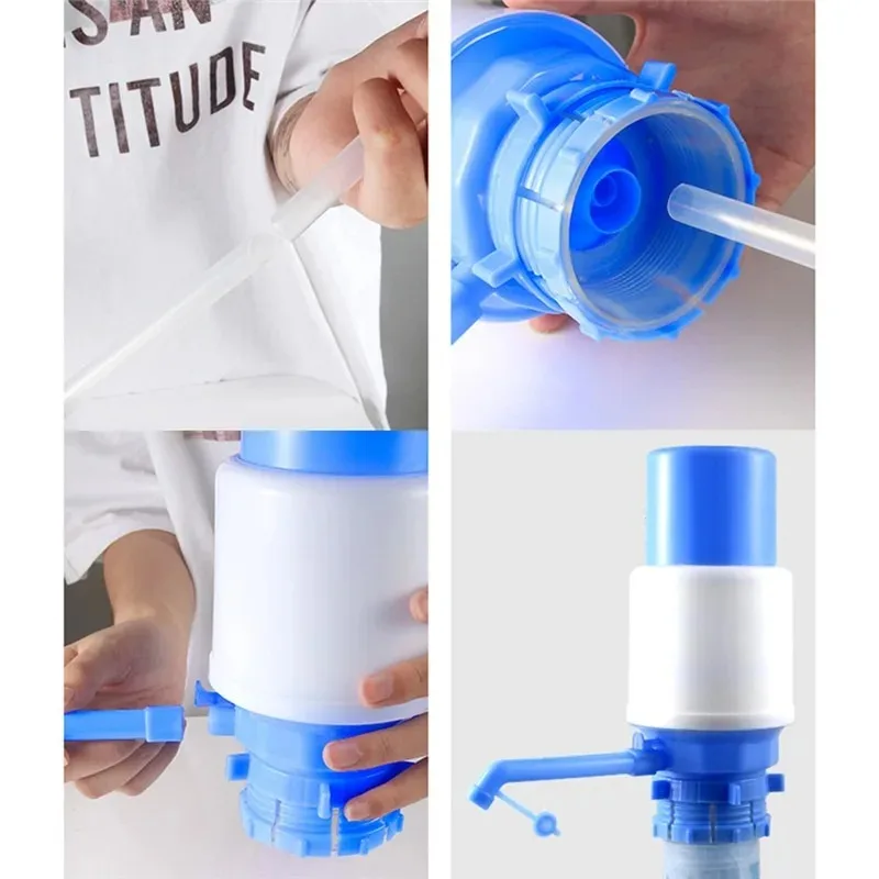 Portable Bottled Drinking Water Hand Press Removable Tube Pressure Pump Water Press Pump with Extra Short Tube Food Grade