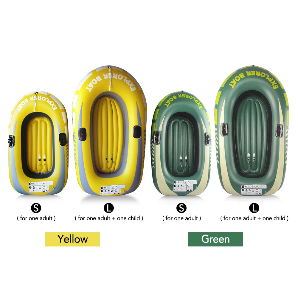 1/2 Person Inflatable Boat Kayak Canoe Fishing Boat with Double Valve Fishing Canoe Dinghy Marine