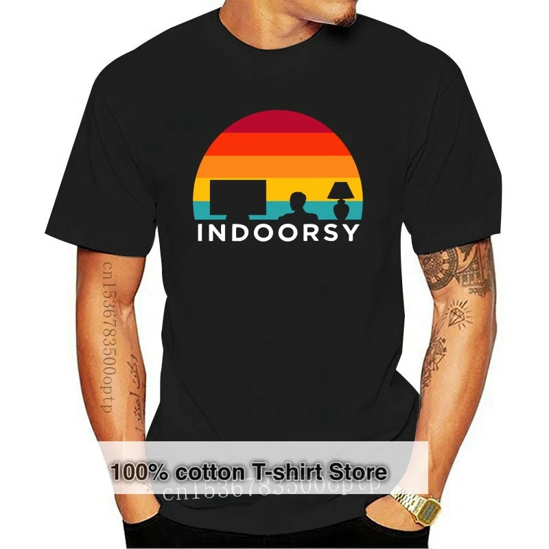 New Indoersy Piuttosto Be Outdoor Streaming Funny Meme Vintage Black T-Shirt S-3Xl T-Shirt Divertente Ajax Top Di Dimensioni Larghe