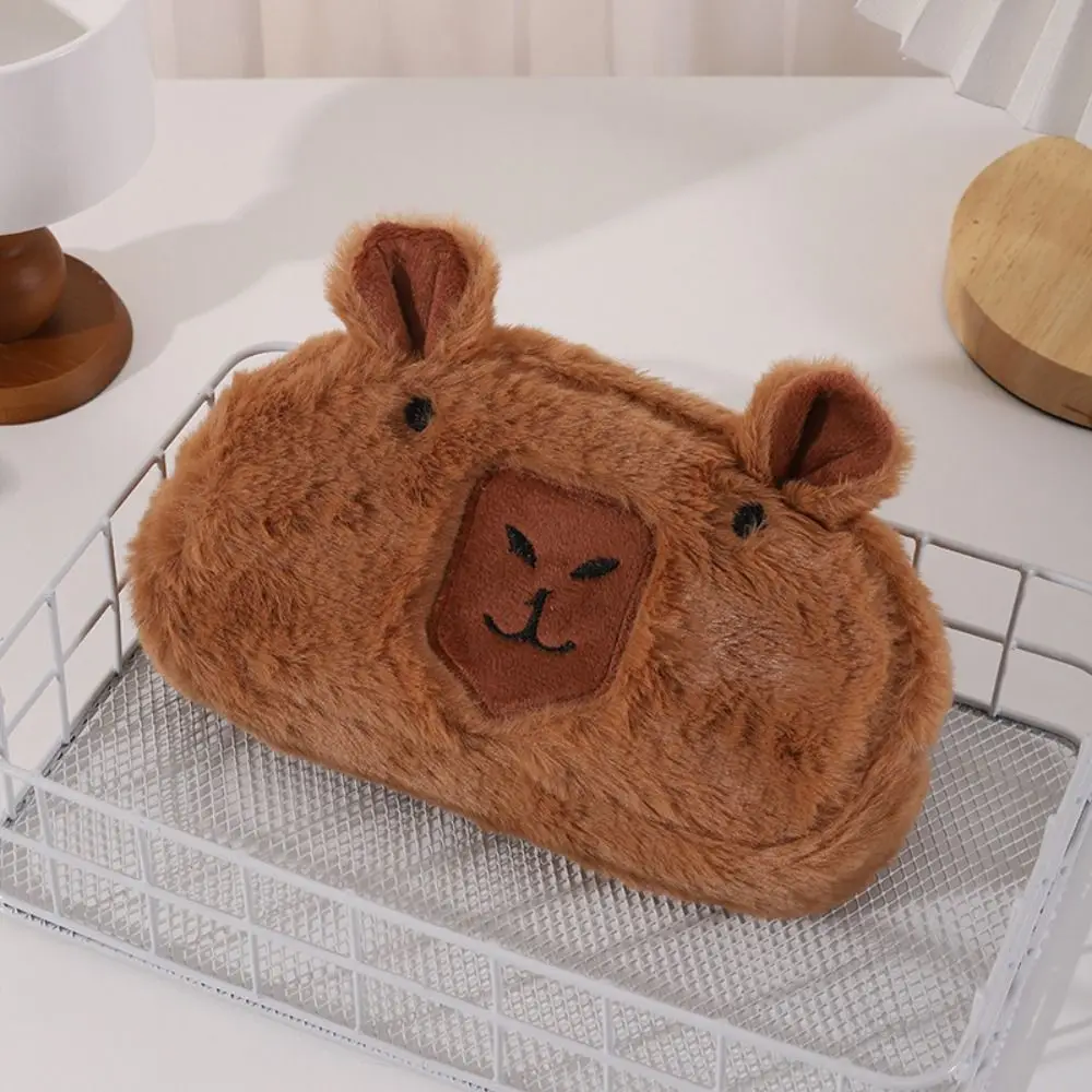 

Большая емкость, плюшевая сумка для ручек, плюшевая кукла, набивная морская свинка, чехол для ручек, животное, capiбара, карандаш, плюшевый карандаш
