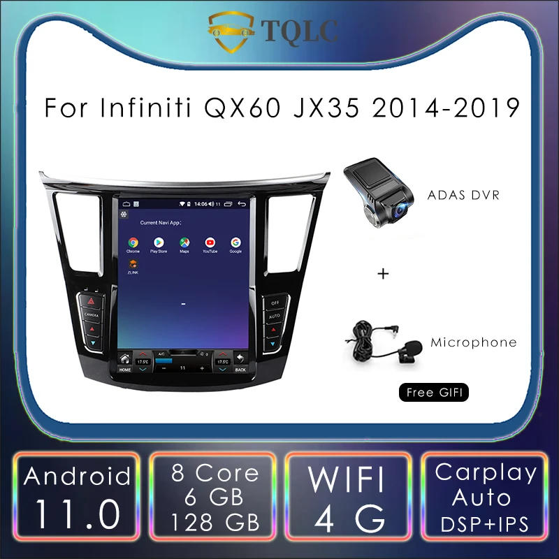 Автомобильный радиоприемник Tesla 8 + 128G Android 11 с сенсорным экраном 12 1 ''для Infiniti