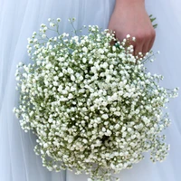 90Heads 52cm White Artificial Flowers Wedding DIY Bouquet Decoration Arrangement Plastic Babies Breath Fake Flower Home Decor 2