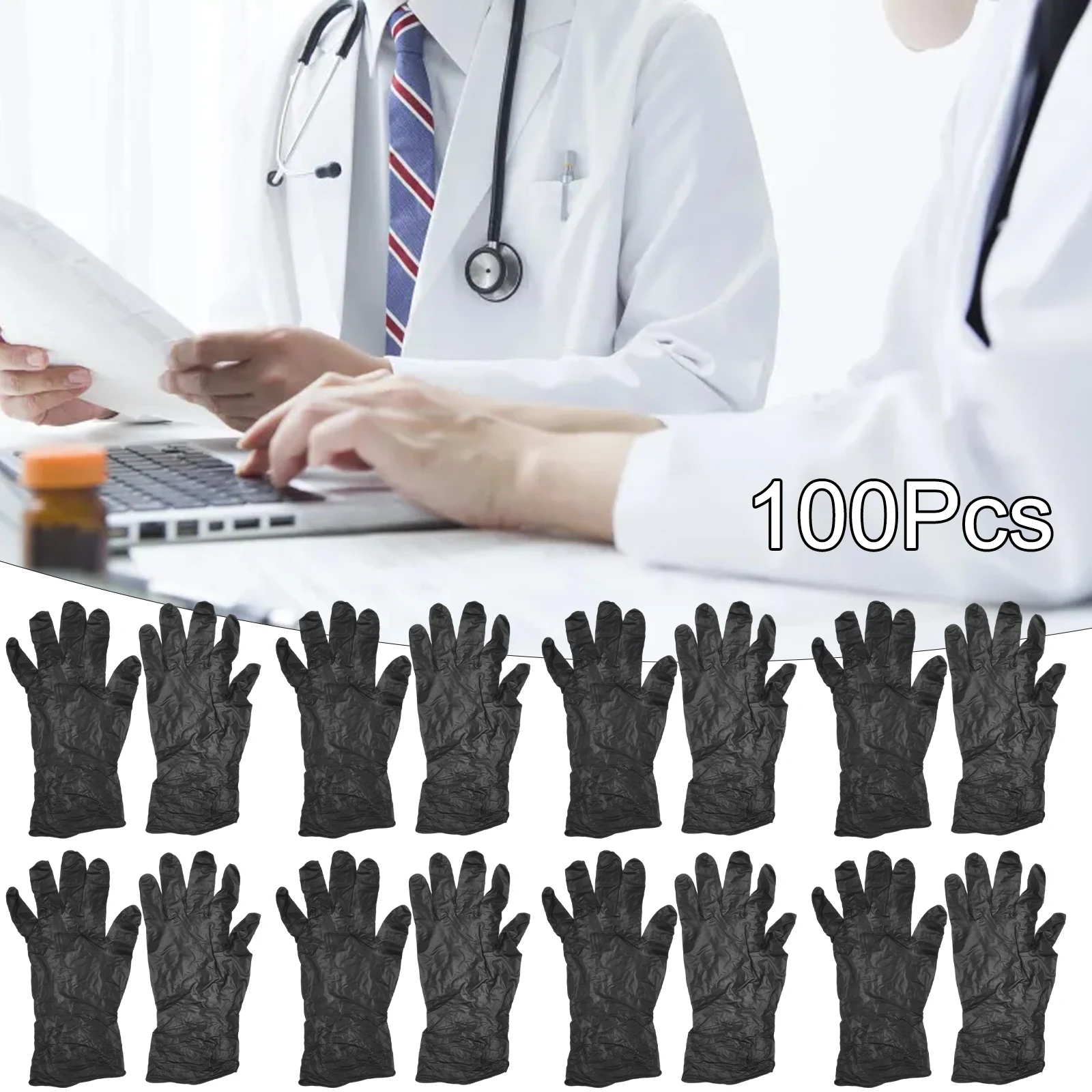 

100 шт., одноразовые перчатки из нитрильного каучука