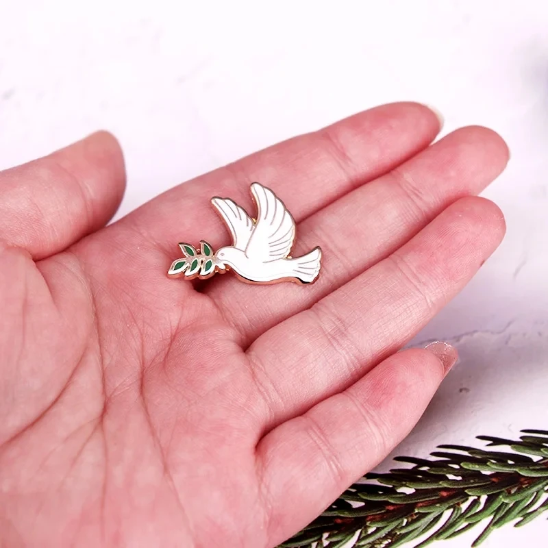 LIFKOME 2pcs Peace Dove Lapel Pin Brooch - Gothic Enamel Dripping Oil Design | Alloy Jewelry For Jackets, Backpacks & Gifts