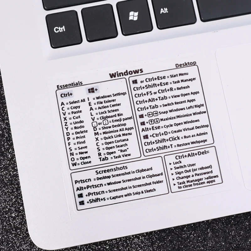 Reference Keyboard Shortcut Sticker for Laptop PC Computer English Sticker for Mac Chromebook Window Photoshop Shortcut Deals keyboard stickers shortcut stickers
