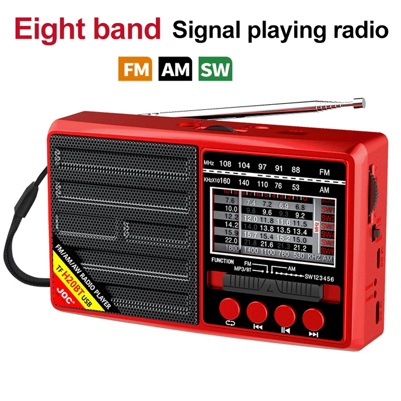 Portable FM AM SW Radio Receiver with LCD Display and USB Music Player