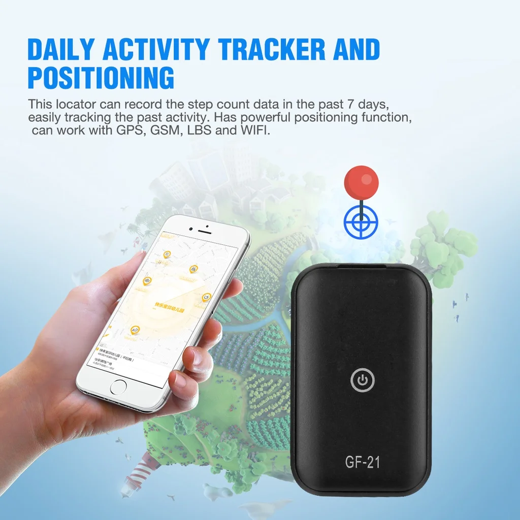 GF21 Mini GPS Real Time Car Tracker Anti-Lost Device Voice Control Recording Locator HD Microphone WIFI + LBS + GPS Pos Locator