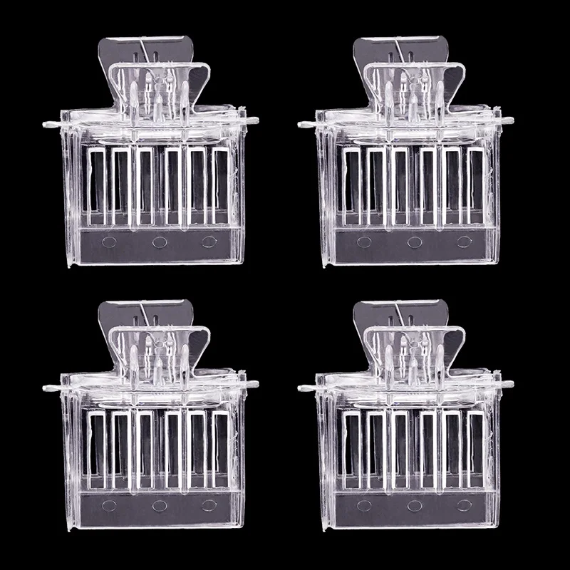 4pcs Bee Queen Cage Transparent Plastic Clip Cage Bee Catcher Box Beekeeping Equipments Tools Beekeeper Equip Isolation Room beekeeping tools beekeeping accessories