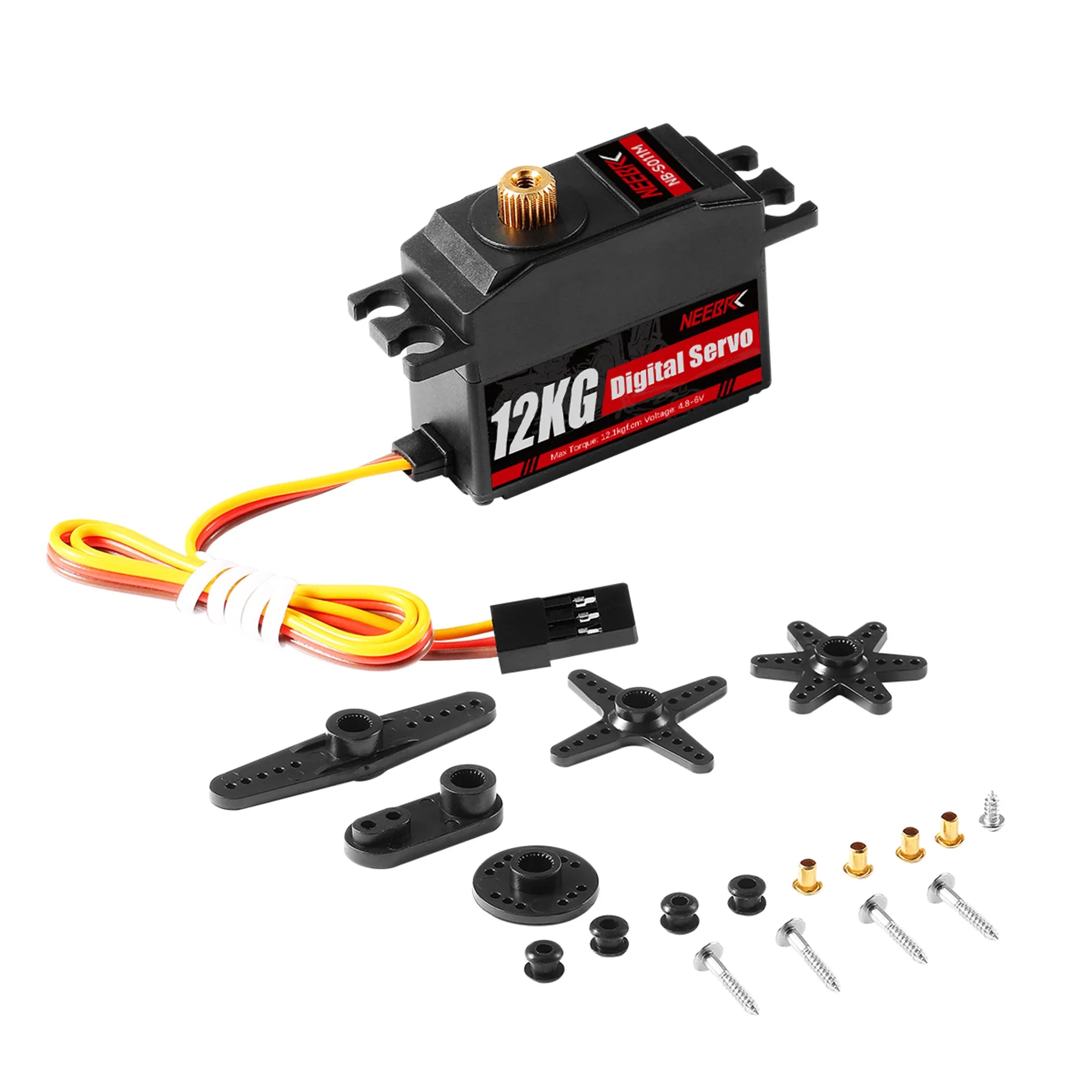 NEEBRC 12KG Metallgetriebe Kurzgehäuse Digital Servo Low Profile für 1/12 RC Auto Wltoys 12428 12423 WPL MN128 Upgrade-Teil Flugzeug Boot – Detail 7