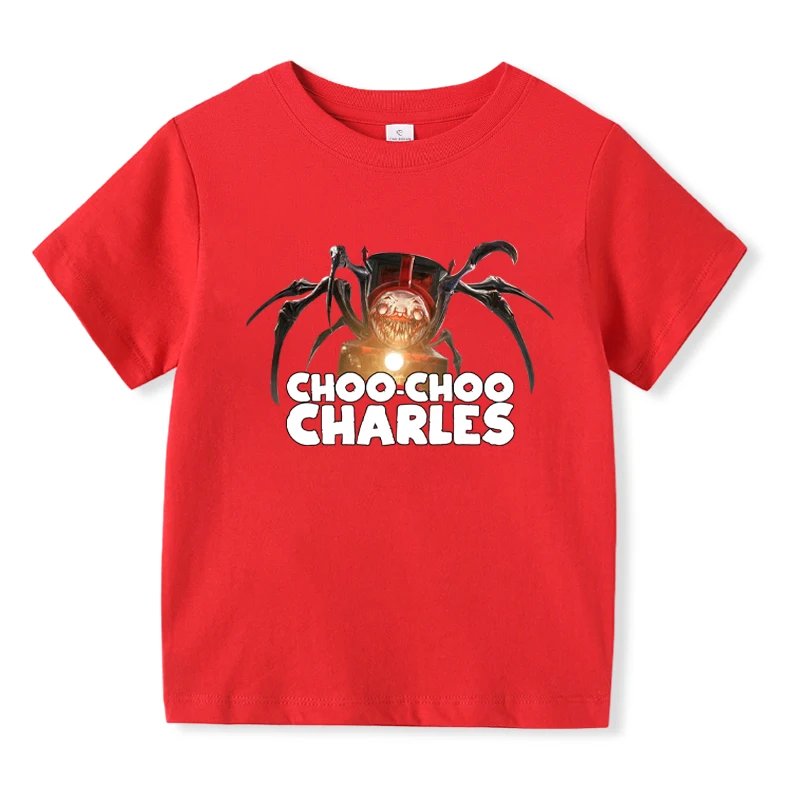

2024 New Game Choo-Choo Charlesplush The Smiling Critters Cartoon Anime T Shirt Summer Kids Short Sleeve Boys Girls Tops Tees
