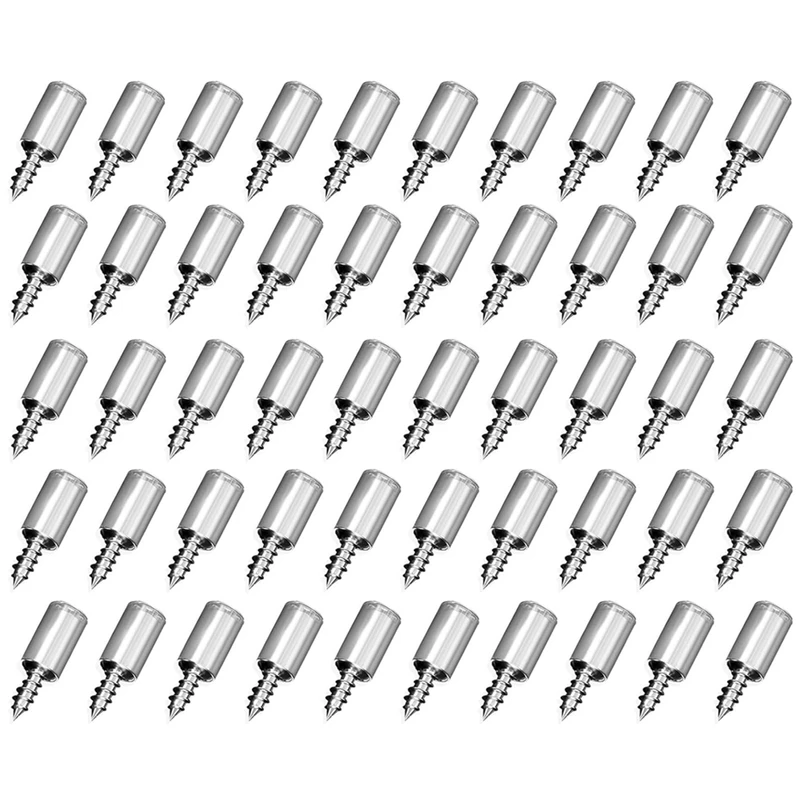 

50Set Self-Tapping Screw With Rubber Sleeve Laminate Support Homemade Wardrobe Cabinet Glass Hard Partition Nail Durable