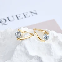 OXTAO 925 Silver Twisted Hoop Earrings 6.5mm Moissanite Solitaire Stone D VVS1 Glittering Diamond Ladies Luxury Jewelry Gift 5