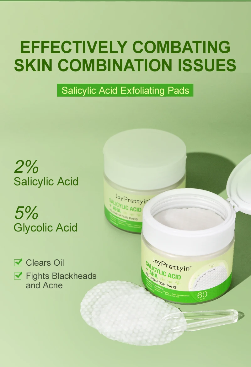 Description Picture 6 of itemSalicylic Acid Exfoliating Pads Oil Control Blackhead Removal Moisturizing Facial Masks Smoothing Lifting Firming Skin Care
