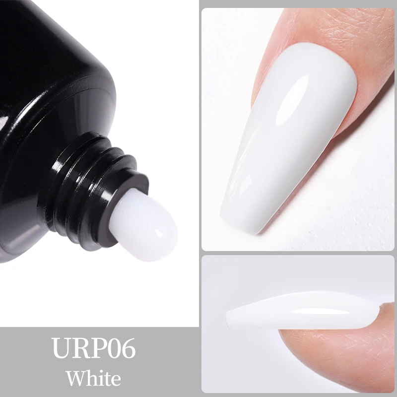 15ml Nail Extension Soak-Off UV LED Gel in Crystal White, Clear Nude Finish